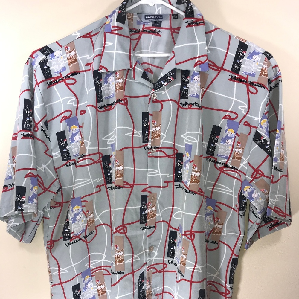 Blue Boy Mens Button Up Shirt Size 3XL